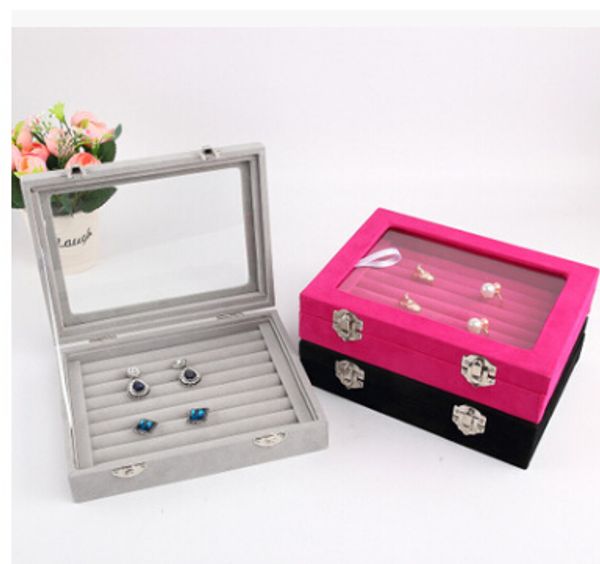 velvet jewelry storage box with glass window 24 grid 8 booths earring display organizer ring case
velvet jewelry storage box with glass window 24 grid 8 booths earring display organizer ring case