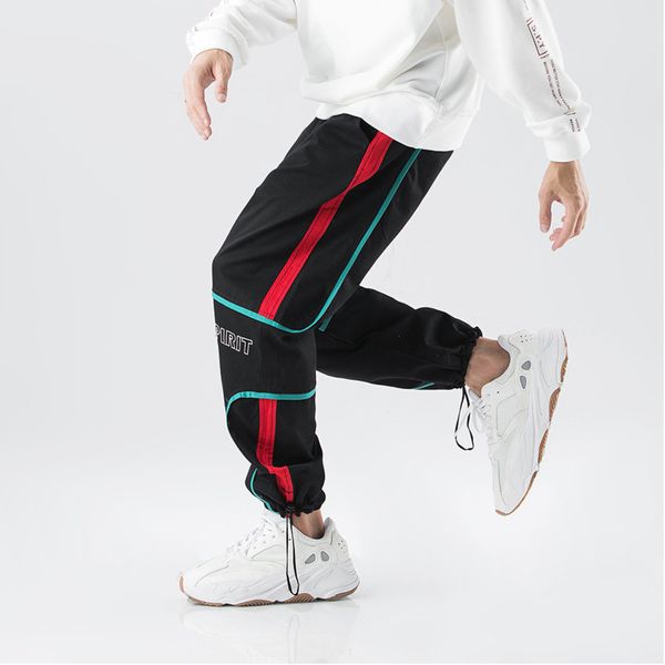 autumn new men's personality fashion youth popular loose wild hip-hop cotton side ribbon printing bouquet foot casual pants, Black
autumn new men's personality fashion youth popular loose wild hip-hop cotton side ribbon printing bouquet foot casual pants, Black