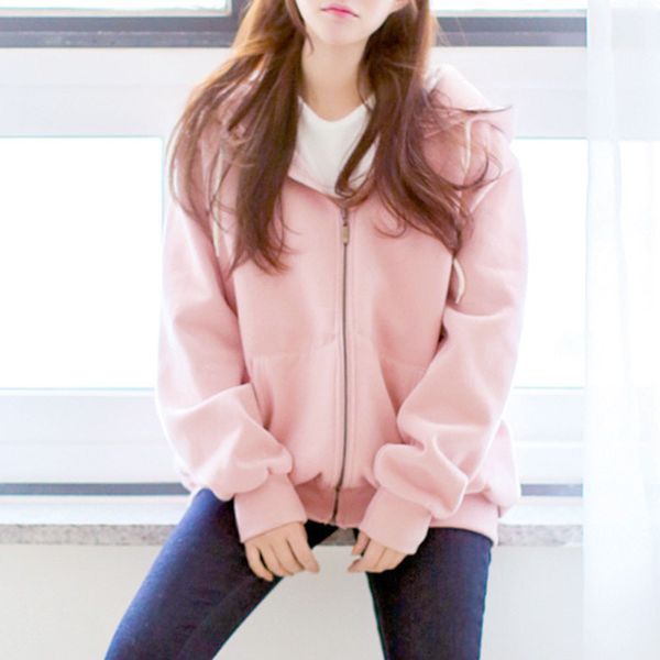 2018 new women hooded coat fleece long sleeve loose casual zip pockets solid jacket coat autumn winter outwear, Black;brown
2018 new women hooded coat fleece long sleeve loose casual zip pockets solid jacket coat autumn winter outwear, Black;brown