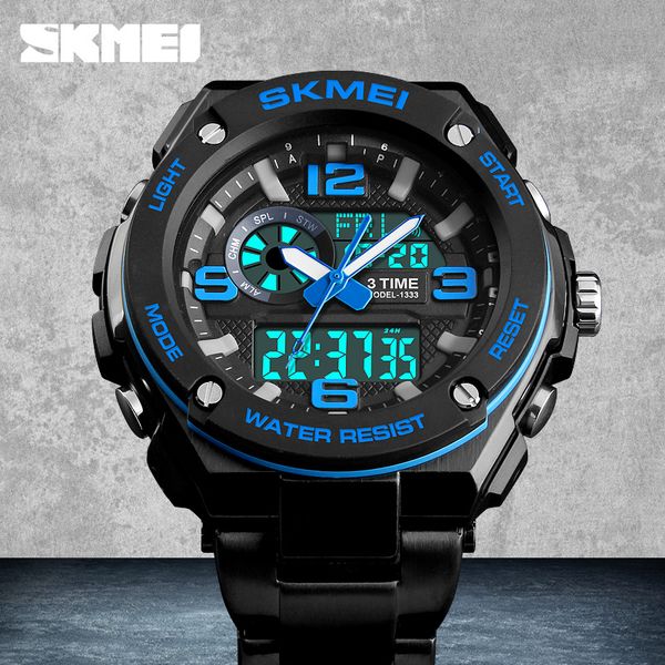 skmei new men's sport watches men 50m waterproof stainless steel chronograph digital watch wristwatches relogio masculino 1333, Slivery;brown
skmei new men's sport watches men 50m waterproof stainless steel chronograph digital watch wristwatches relogio masculino 1333, Slivery;brown