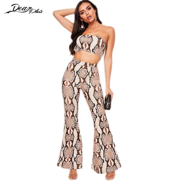 women strapless snake print crop and high waist pants suit fashion slim casual straight pants 2 piece set bodycon, White
women strapless snake print crop and high waist pants suit fashion slim casual straight pants 2 piece set bodycon, White