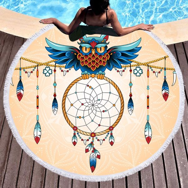 owl wind bell beach towe bath towel thicking round printed microfiber fabric towel tapestry yoga mat blanket 600g yj58
owl wind bell beach towe bath towel thicking round printed microfiber fabric towel tapestry yoga mat blanket 600g yj58