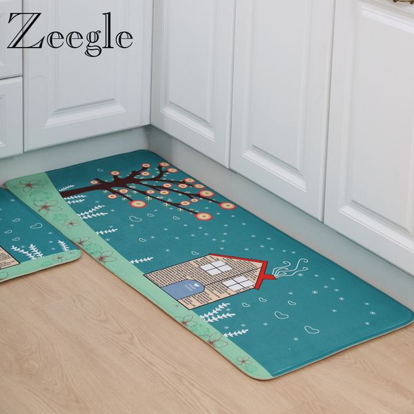 

zeegle flannel hallway mats entrance doormats anti-slip sofa table floor mats kitchen rugs kids bedroom carpets bathroom