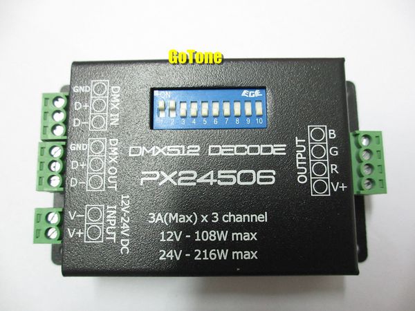px24506 dmx512 decoder driver 9a dmx 512 amplifier controller dc12v 24v rgb led strip light tape led lamp module
px24506 dmx512 decoder driver 9a dmx 512 amplifier controller dc12v 24v rgb led strip light tape led lamp module
