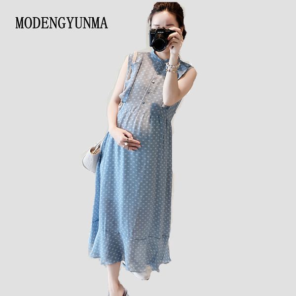 modengyunma pregnant women midi pleated chiffon dress pink polka dots summer pregnancy clothes loose plus size maternity dresses, White
modengyunma pregnant women midi pleated chiffon dress pink polka dots summer pregnancy clothes loose plus size maternity dresses, White