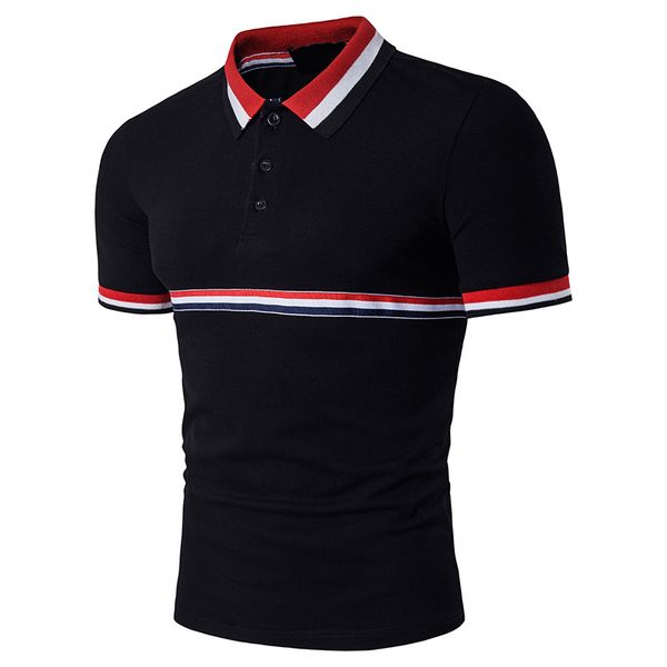 men's polos men patchwork striped shirt summer us size slim cotton thin short sleeves casual clothing, White;black
men's polos men patchwork striped shirt summer us size slim cotton thin short sleeves casual clothing, White;black