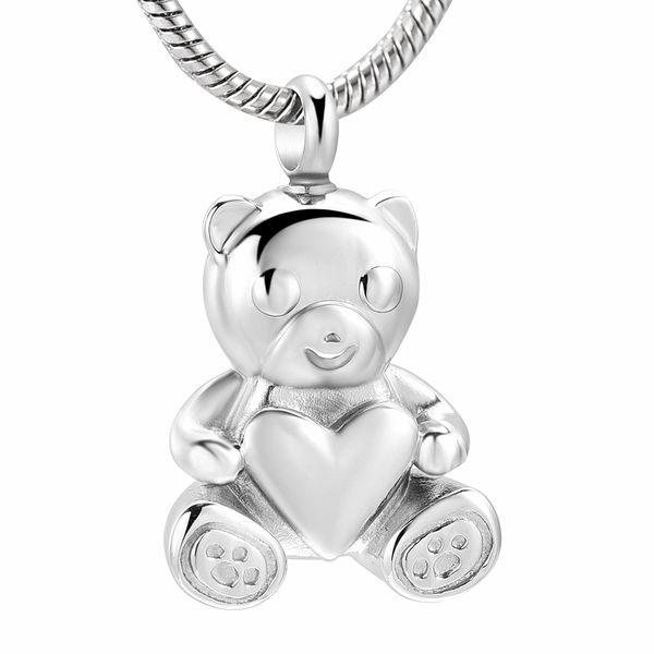 ijd10070 cute bear hold heart cremation pendant stainless steel keepsake ashes urn necklace for pet human memorial women jewelry, Silver
ijd10070 cute bear hold heart cremation pendant stainless steel keepsake ashes urn necklace for pet human memorial women jewelry, Silver