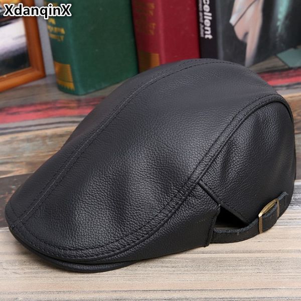 xdanqinx genuine leather hat men's warm beret first layer cowhide tongue cap autumn winter casual fashion single hats en cuir, Blue;gray
xdanqinx genuine leather hat men's warm beret first layer cowhide tongue cap autumn winter casual fashion single hats en cuir, Blue;gray