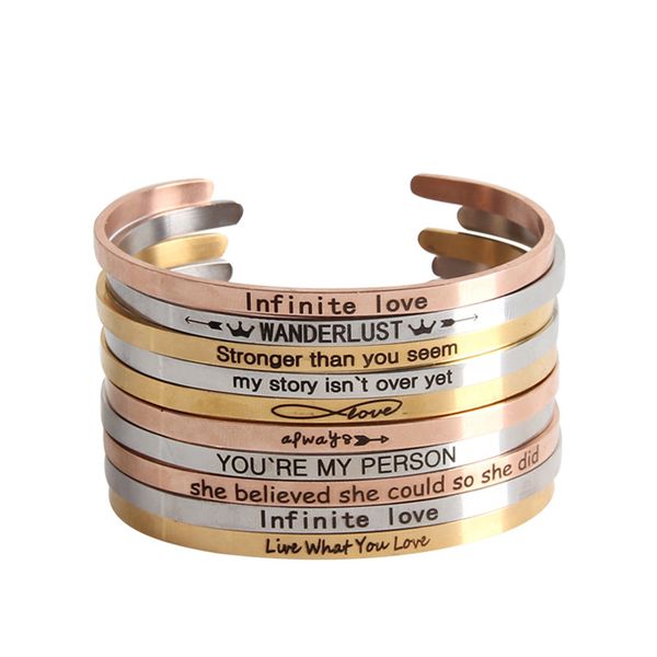 New Engraved Mantra Bracelet Inspirational Stainless Steel Engraved Bangle & bracelets For Women Luxury High Quality Jewelry Wholesales
New Engraved Mantra Bracelet Inspirational Stainless Steel Engraved Bangle & bracelets For Women Luxury High Quality Jewelry Wholesales