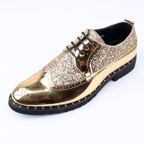 height increase mens patent leather shoes brand rhinestones patent leather shiny wedding gold brogue oxford elevator shoes for men, Black
height increase mens patent leather shoes brand rhinestones patent leather shiny wedding gold brogue oxford elevator shoes for men, Black