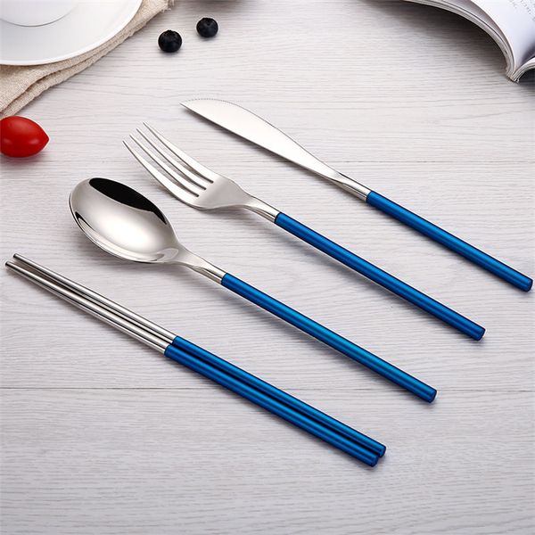 2018 cool 304 stainless steel chopsticks spoon fork knife silver and blue tableware cutlery flatware dinnerware
2018 cool 304 stainless steel chopsticks spoon fork knife silver and blue tableware cutlery flatware dinnerware