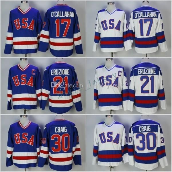 1980 USA Hockey Jersey 30 Jim Craig 21 Mike Eruzione Jersey 17 Jack O'Callahan Team USA Miracle On Alternate Year Vintage Jer
1980 USA Hockey Jersey 30 Jim Craig 21 Mike Eruzione Jersey 17 Jack O'Callahan Team USA Miracle On Alternate Year Vintage Jer