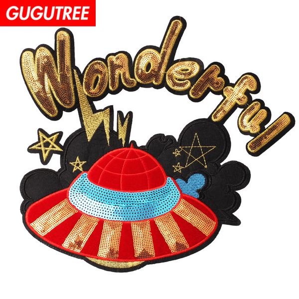gugutree embroidery paillette big ufo patches wonderful patches badges applique patches for clothing, Black
gugutree embroidery paillette big ufo patches wonderful patches badges applique patches for clothing, Black