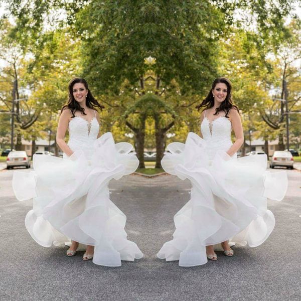 plus size wedding dresses spaghetti lace applique tiered skirts mermaid wedding dress bridal gowns, White
plus size wedding dresses spaghetti lace applique tiered skirts mermaid wedding dress bridal gowns, White