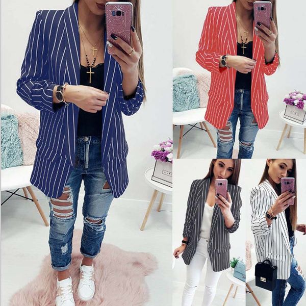 Одежда для женщин с длинным рукавом OL Outwear No-Buckle Blazer Jacket Suits Work Wear Stripe Print
Одежда для женщин с длинным рукавом OL Outwear No-Buckle Blazer Jacket Suits Work Wear Stripe Print