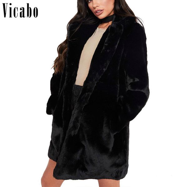 vicabo plus size women winter coat fashion vintage fluffy fur warm long jacket outwear solid female plush coat overcoat, Black
vicabo plus size women winter coat fashion vintage fluffy fur warm long jacket outwear solid female plush coat overcoat, Black