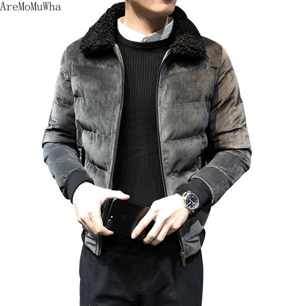 aremomuwha 2018 winter new thick cotton clothing men's short tide coat jacket plus velvet slim fur collar handsome men clothes, Black
aremomuwha 2018 winter new thick cotton clothing men's short tide coat jacket plus velvet slim fur collar handsome men clothes, Black