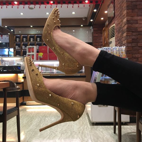 fashion new woman women lady 2019 new gold silver spikes glitter poined toes shoes pumps wedding high heels shoes 12cm 10cm, Black
fashion new woman women lady 2019 new gold silver spikes glitter poined toes shoes pumps wedding high heels shoes 12cm 10cm, Black