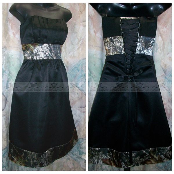 custom strapless camo waist 2018 short black bridesmaid dresses mini lace up back vestidos de bridesmaid dress honor of maid custom country, White;pink
custom strapless camo waist 2018 short black bridesmaid dresses mini lace up back vestidos de bridesmaid dress honor of maid custom country, White;pink