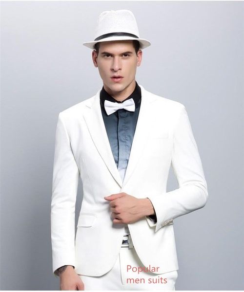 white terno slim fit formal blazer 2pieces wedding suits for men custome homme tuxedos jacket+pant+tie, White;black
white terno slim fit formal blazer 2pieces wedding suits for men custome homme tuxedos jacket+pant+tie, White;black