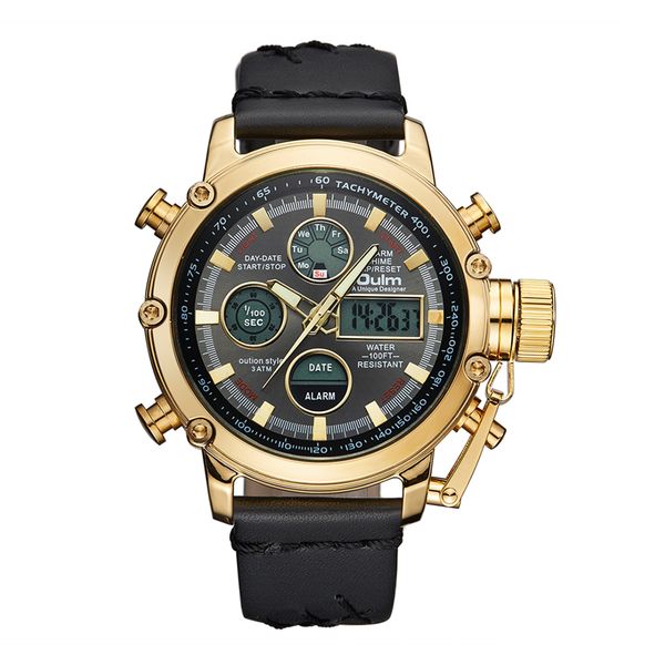 oulm 3811 dual time chrono quartz digital led clock leather army waterproof sports men watch montre homme, Slivery;brown
oulm 3811 dual time chrono quartz digital led clock leather army waterproof sports men watch montre homme, Slivery;brown