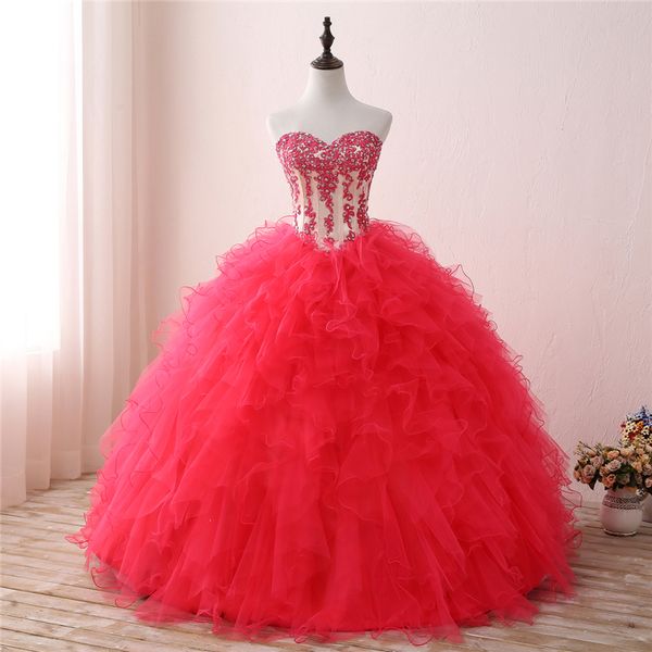 2018 new fuchsia ball gown quinceanera dresses beaded prom sweet 16 dress plus size lace up vestido de 15 anos q77, Blue;red
2018 new fuchsia ball gown quinceanera dresses beaded prom sweet 16 dress plus size lace up vestido de 15 anos q77, Blue;red