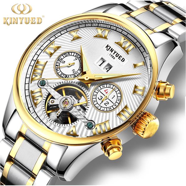 kinyued men mechanical watch automatic wristwatches business full steel moon phase reloj sports watches montre homme, Slivery;brown
kinyued men mechanical watch automatic wristwatches business full steel moon phase reloj sports watches montre homme, Slivery;brown