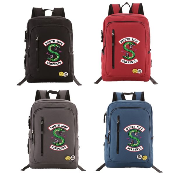 

riverdale south side serpents cartoon backpack student school bag bookbag for teenagers men women travel lapshoulders bags