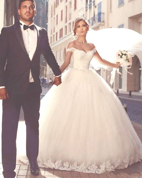 said mhamad elegant lace wedding dresses appliques off-the-shoulder tulle bridal ball gowns wedding gowns custom made dh4235, White
said mhamad elegant lace wedding dresses appliques off-the-shoulder tulle bridal ball gowns wedding gowns custom made dh4235, White