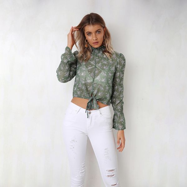 chiffon bell sleeve bandage contrast color female shirt sheer new arrival woman long sleeve fashion blouses, White
chiffon bell sleeve bandage contrast color female shirt sheer new arrival woman long sleeve fashion blouses, White