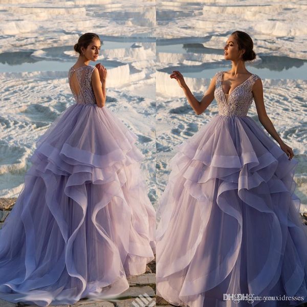 2018 lavernder prom dresses custom made sheer v neck ruffles skirt beading keyhole back elegant formal ball gowns pageant dress, Black
2018 lavernder prom dresses custom made sheer v neck ruffles skirt beading keyhole back elegant formal ball gowns pageant dress, Black