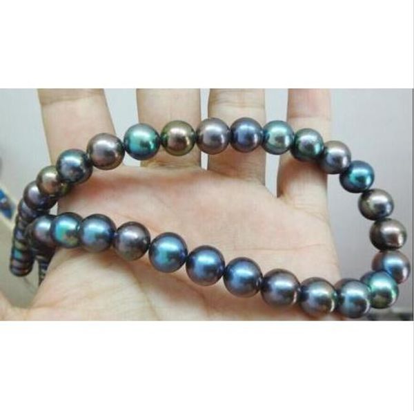 beautiful 9-10 mm natural tahitian black pearl necklace 18" yellow gold clasp, Silver
beautiful 9-10 mm natural tahitian black pearl necklace 18" yellow gold clasp, Silver