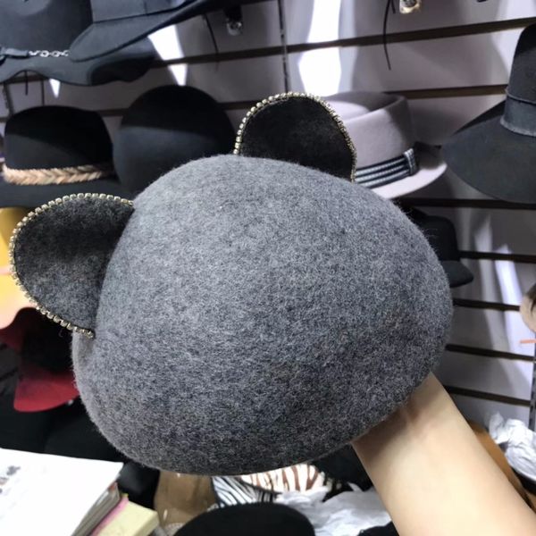 axi01808 100% wool winter character ear leisure lady berets cap women warm hat, Blue;gray
axi01808 100% wool winter character ear leisure lady berets cap women warm hat, Blue;gray