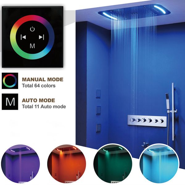 thermostatic mixer valve touch panel led rain shower head waterfall bathroom shower set 71x43cm big misty showerhead massage spa
thermostatic mixer valve touch panel led rain shower head waterfall bathroom shower set 71x43cm big misty showerhead massage spa