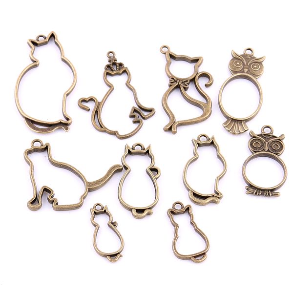 sweet bell 20pcs antique bronze metal zinc alloy hollow mix animal owl & cat charms for diy owl cat pendant jewelry making h3005, Bronze;silver
sweet bell 20pcs antique bronze metal zinc alloy hollow mix animal owl & cat charms for diy owl cat pendant jewelry making h3005, Bronze;silver