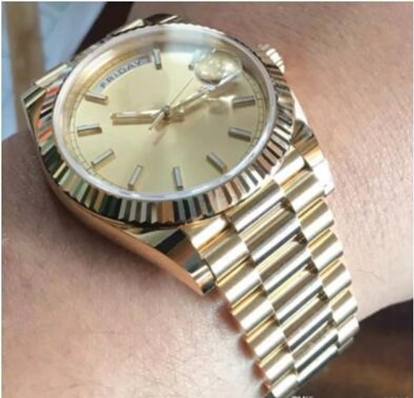 new mens watch sweep 18k gold face automatic movement mechanical date stainess steel sapphire original clasp men watches, Slivery;brown
new mens watch sweep 18k gold face automatic movement mechanical date stainess steel sapphire original clasp men watches, Slivery;brown
