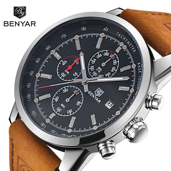 leather sport quartz chronograp mens watches waterproof clock male hour relogio masculino, Slivery;brown
leather sport quartz chronograp mens watches waterproof clock male hour relogio masculino, Slivery;brown