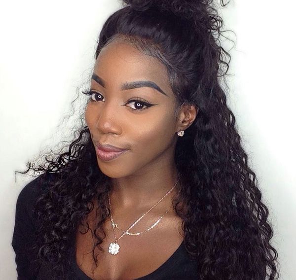 360 lace frontal wigs for black women pre plucked with baby hair malaysian curly full human hair lace front wig water wave, Black;brown
360 lace frontal wigs for black women pre plucked with baby hair malaysian curly full human hair lace front wig water wave, Black;brown
