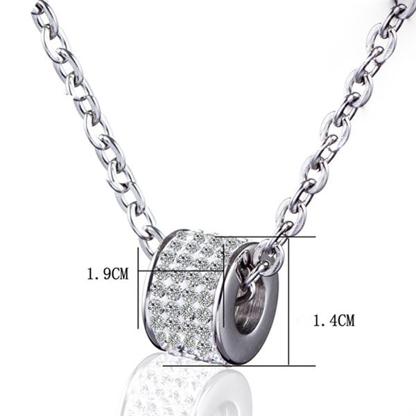 round lucky pendant necklace full cubic zirconia setting transfer beads 316l stainless steel women men's jewelry, Silver
round lucky pendant necklace full cubic zirconia setting transfer beads 316l stainless steel women men's jewelry, Silver