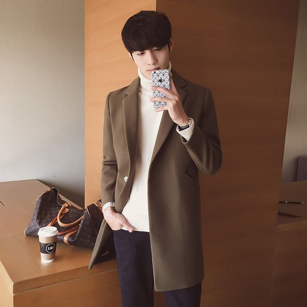 long england style winter fashion wool coatscasual korean style wool blend coat and jacket warm coat overcoat, Black
long england style winter fashion wool coatscasual korean style wool blend coat and jacket warm coat overcoat, Black