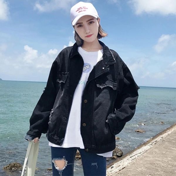 womens square collar denim jacket soild harajuku style korean version of the retro loose long-sleeved shirt tide coat autumn new, Black;brown
womens square collar denim jacket soild harajuku style korean version of the retro loose long-sleeved shirt tide coat autumn new, Black;brown