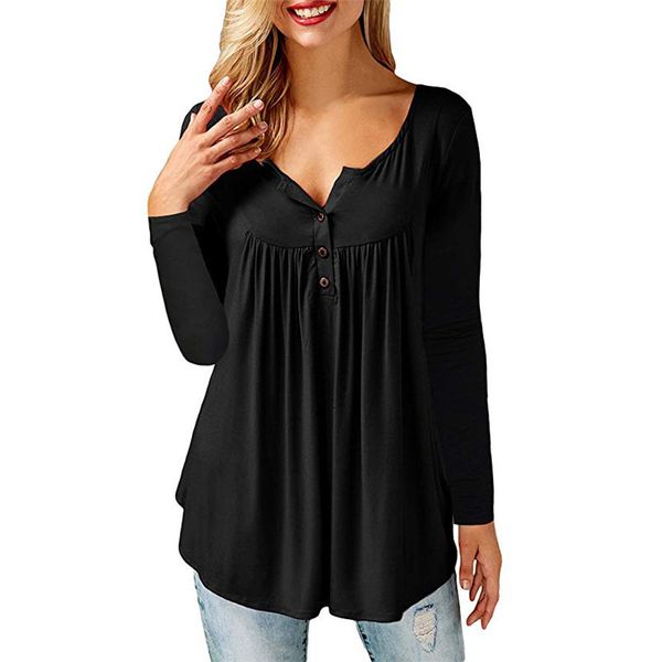 harajuku t shirt women button pleated shirt autumn wither long sleeves solid color tshirt lady sj733t, White
harajuku t shirt women button pleated shirt autumn wither long sleeves solid color tshirt lady sj733t, White
