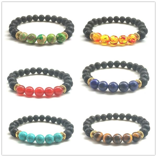 6styles natural black lava stone turquoise elastic bracelet aromatherapy essential oil diffuser bracelet for men jewelry, Golden;silver
6styles natural black lava stone turquoise elastic bracelet aromatherapy essential oil diffuser bracelet for men jewelry, Golden;silver