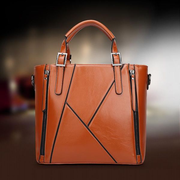 women leather handbags women bag the new spring and summer bags manufacturers wax leather fashion bags handbag