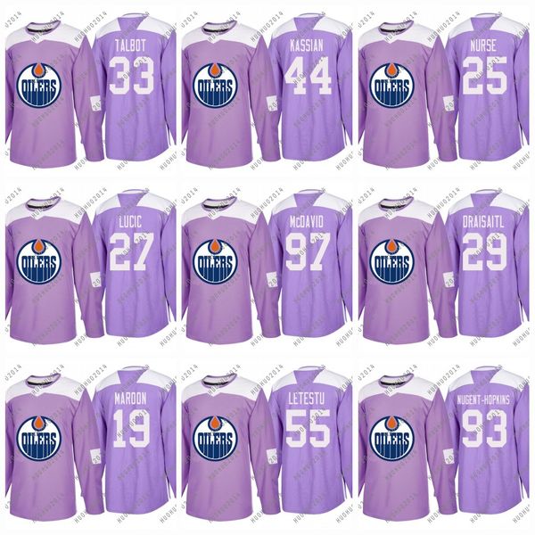 

2018 Fights Cancer Edmonton Oilers Connor McDavid Darnell Nurse Cam Talbot Milan Lucic Leon Draisaitl Kassian Nugent-Hopkins Hockey Jerseys