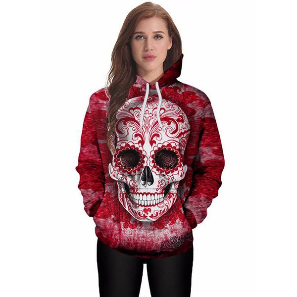 new winter 3d skull skull digital print hat sweater halloween dress c3, White