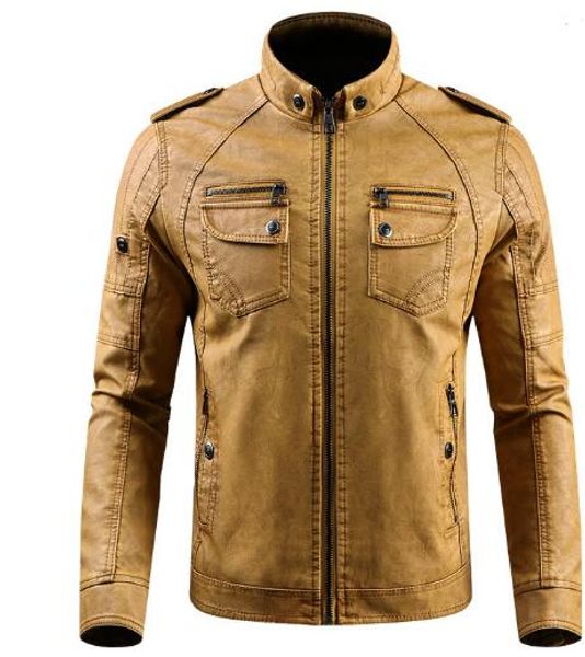 2018 new men's leather jacket us leather velvet thick washed leather jacket jackets coat, Black
2018 new men's leather jacket us leather velvet thick washed leather jacket jackets coat, Black