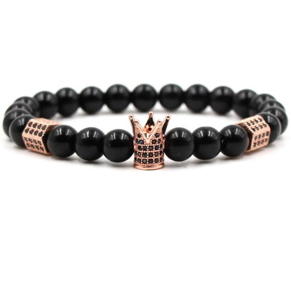 2021 new crown cubic zirconia bracelets hematite frosted bracelets natural stone elastic bangles for gift, Black
2021 new crown cubic zirconia bracelets hematite frosted bracelets natural stone elastic bangles for gift, Black