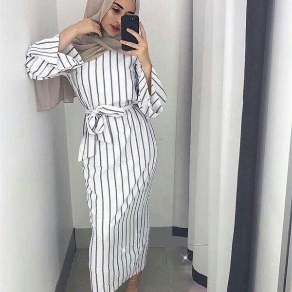muslim stripe maxi dress trumpet sleeve abaya long skirt robe gowns tunic kimono jubah middle east ramadan arab islamic clothing, Red 
muslim stripe maxi dress trumpet sleeve abaya long skirt robe gowns tunic kimono jubah middle east ramadan arab islamic clothing, Red