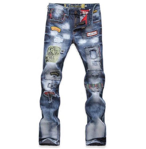 2020 spring autumn casual cargo printed denim cowboy hip hop street dance boy slim fit ripped hole patch jeans men, Blue
2020 spring autumn casual cargo printed denim cowboy hip hop street dance boy slim fit ripped hole patch jeans men, Blue